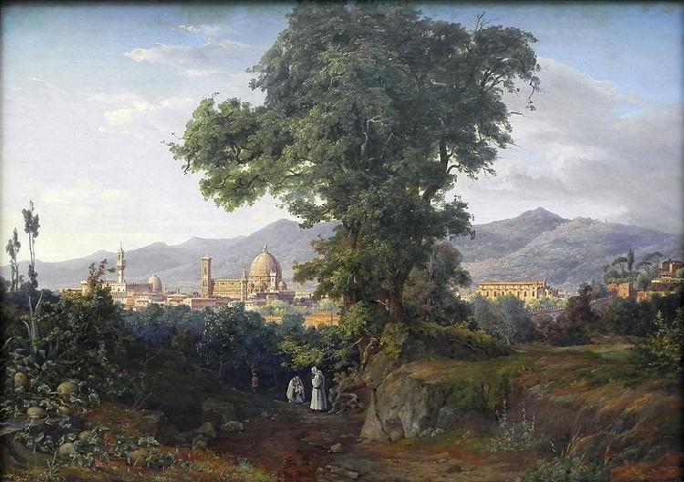 August Ahlborn View of Florenz Sweden oil painting art